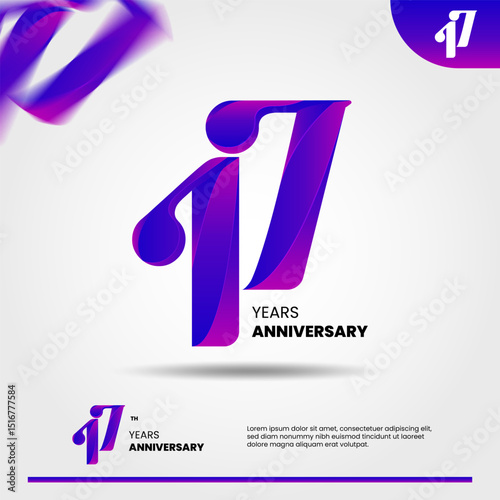 17th anniversary logo design