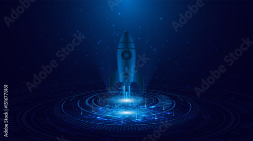 Launching a rocket into space. Ideas for starting a startup business. The growth or success of the company. Development of digital technology projects	