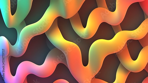 Abstract colorful organic flowing shapes