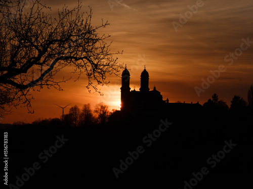 Wallfahrtskirche in Ellwangen im Abendlicht photo