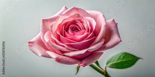 A single, delicate pink rose, its petals softly unfurling in elegant bloom, showcases the beauty of nature's artistry.