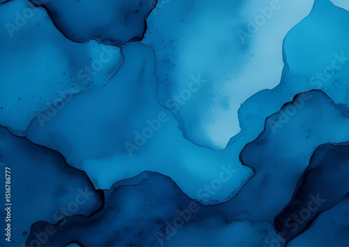 Abstract cerulean blue watercolor wash texture background wallpaper. Copy space, cold ice color art, contemporary artistic backdrop
