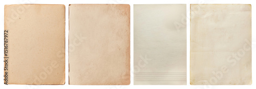 PNG Vintage paper texture backgrounds, element set on transparent background