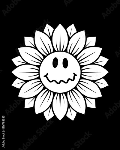 yin yang symbol with flower