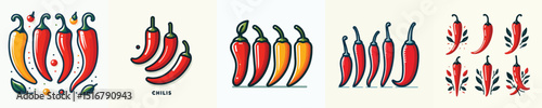 vector set of chilies