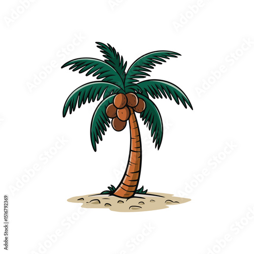 tropical island with palm trees