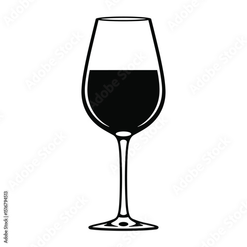 Wine glasses vector isolated on white background.
