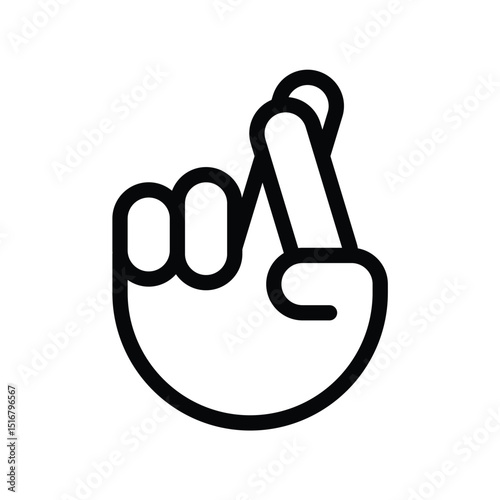 crossed fingers sign. Symbol superstition, luck, white lie gesture. Vector illustration