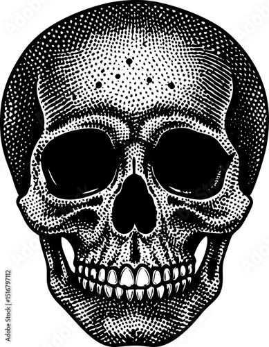 skull on black background