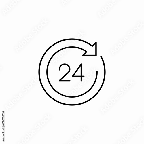 24 hours service icon sign vector
