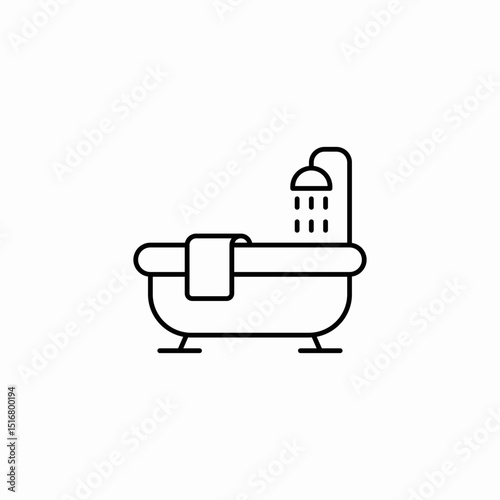 bathtub shower icon sign vector