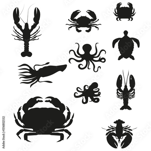 Set of 10 crab and lobster Bundle