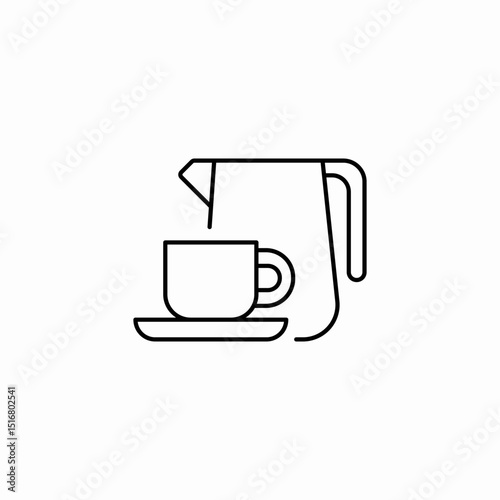 coffee pot cup icon sign vector