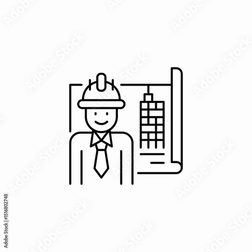 construction engineer icon sign vector