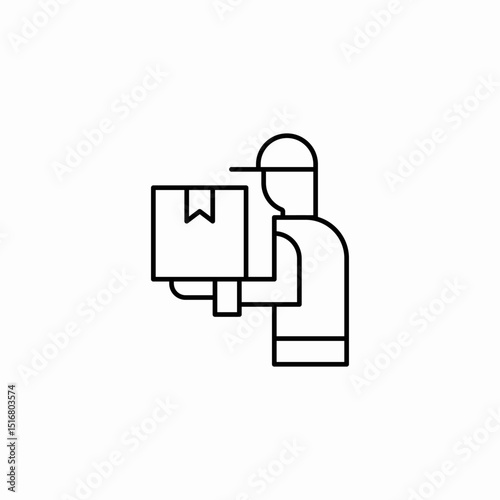 delivery man icon sign vector