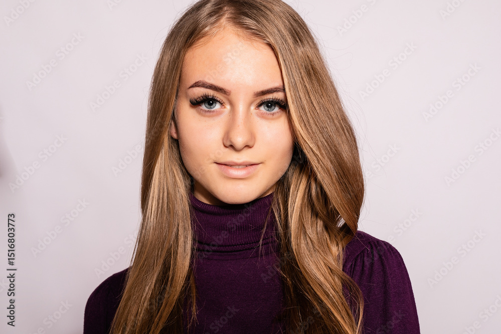 Photo of positive young nice woman in yellow knee-high Photo of positive young nice woman in yellow knee-high