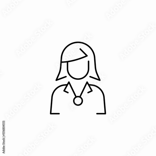 female staff icon sign vector