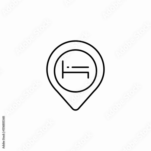 hotel address icon sign vector