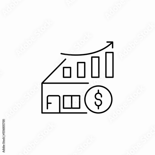 house prices expansion icon sign vector