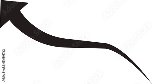 Arrow icon. Hand drawn black line doodle arrow, curve arrow vector. Sketch curved dashed arrows design isolated on transparent background. Direction shape for web and app.