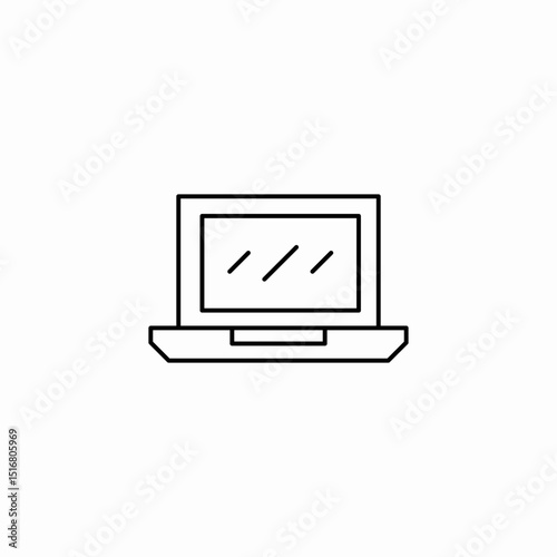 laptop open icon sign vector