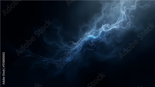 Abstract dark blue and black with light and a hint of smoke texture.
