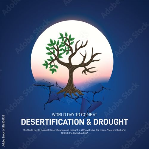 World Day to Combat Desertification and Drought creative banner, poster, social media post, postcard, template, background, backdrop, greetings card, web banner, cover design etc.