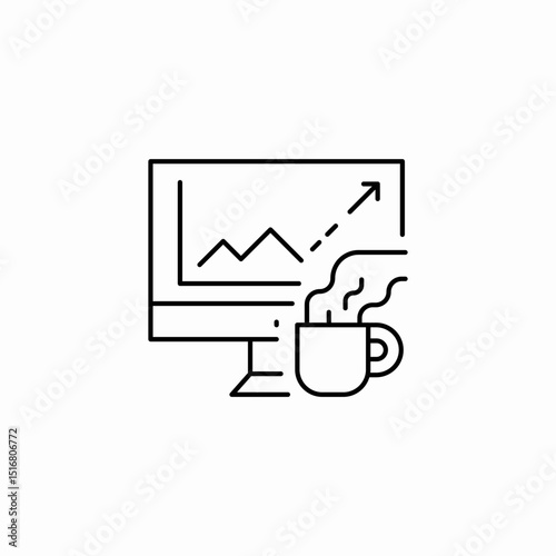 morning coffee icon sign vector