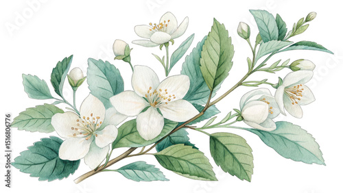Lavender flowers and pale green leaves watercolor botanical border PNG illustration cut out hand drawn for printable wall art on transparent background