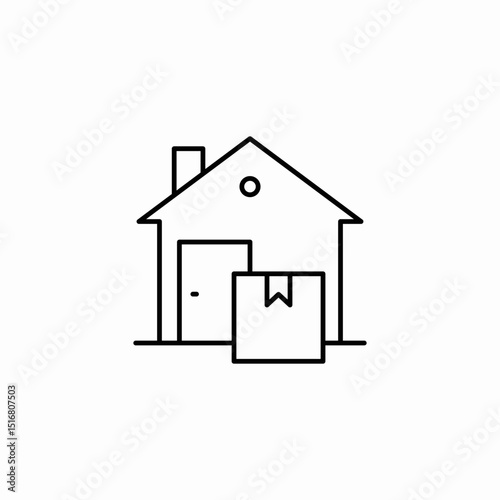 parcel delivered icon sign vector