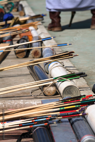 Arrows during the Naadam contest, Ulaanbaatar, Mongolia