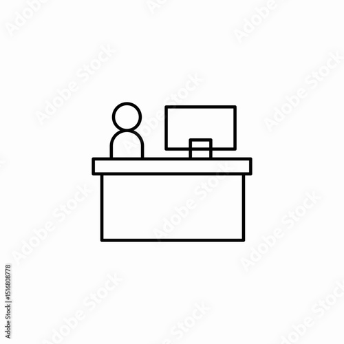 reception desk icon sign vector
