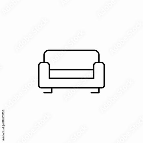 sofa couch icon sign vector