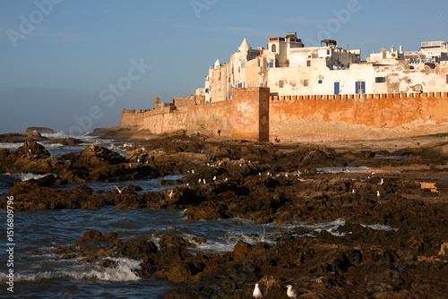 The walls od the fortified city of Essaouira, Morocco photo