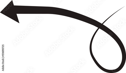 Arrow icon. Hand drawn black line doodle arrow, curve arrow vector. Sketch curved dashed arrows design isolated on transparent background. Direction shape for web and app.