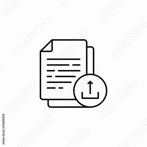 upload document icon sign vector