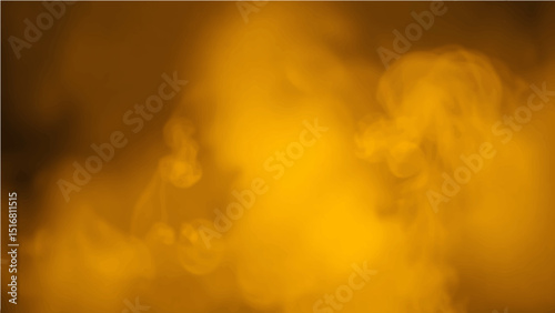 Abstract dark yellow smoke clouds against a dark backdrop create a fiery abstract texture.