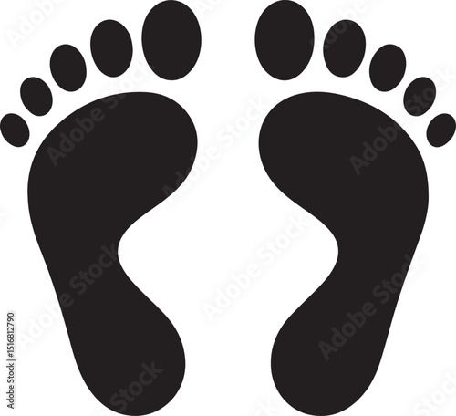 Human footprint icon. Vector illustration.