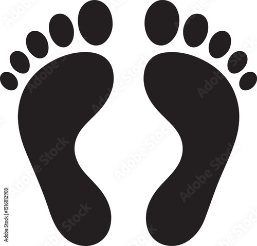 Human footprint icon. Vector illustration.