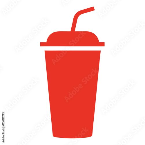 red plastic cup with straw