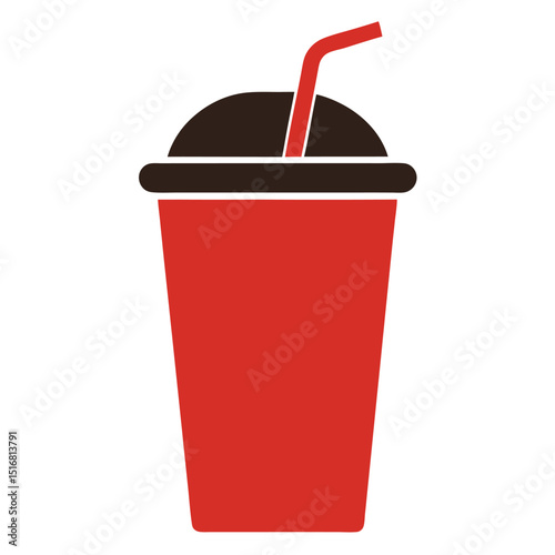 red plastic cup with straw