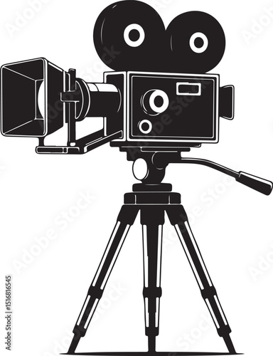 Digital video camera tripod silhouettes. Silhouettes of video camera tripod vector. Camera stand vector silhouette. Abstract tripod silhouette icon vector design