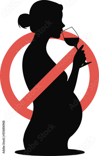 No alcohol during pregnancy period vector sign