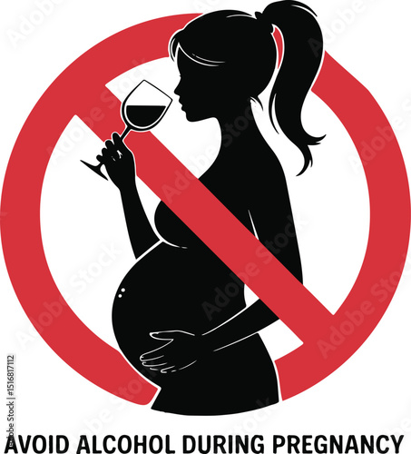 No alcohol during pregnancy period vector sign