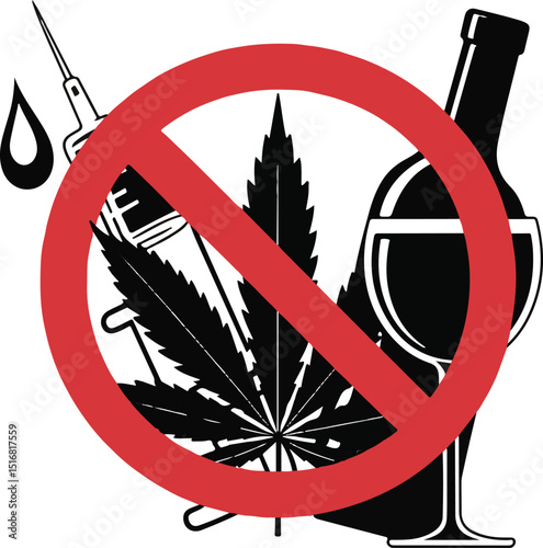 No drugs and alcohol sign