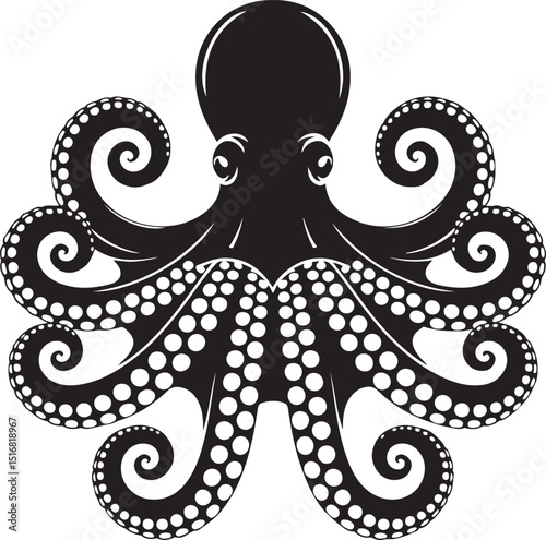 Octopus logo. Isolated octopus on white background