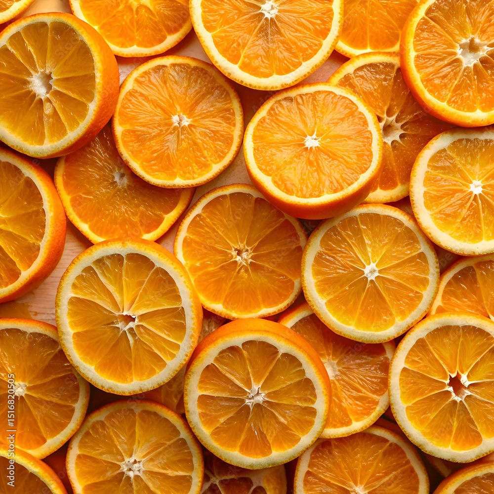 Obraz premium Fresh orange slices. a vibrant display.