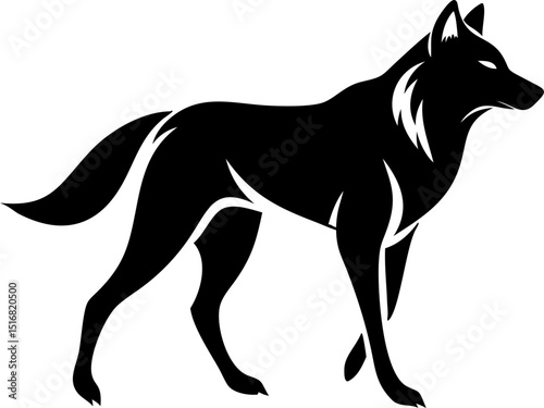 Minimalist wolf vector icon showing elegant stance,