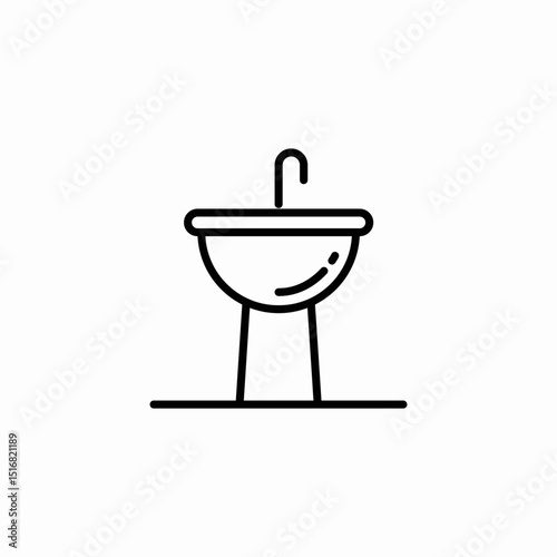 bathroom sink icon sign vector