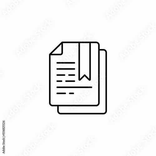 bookmarked page icon sign vector